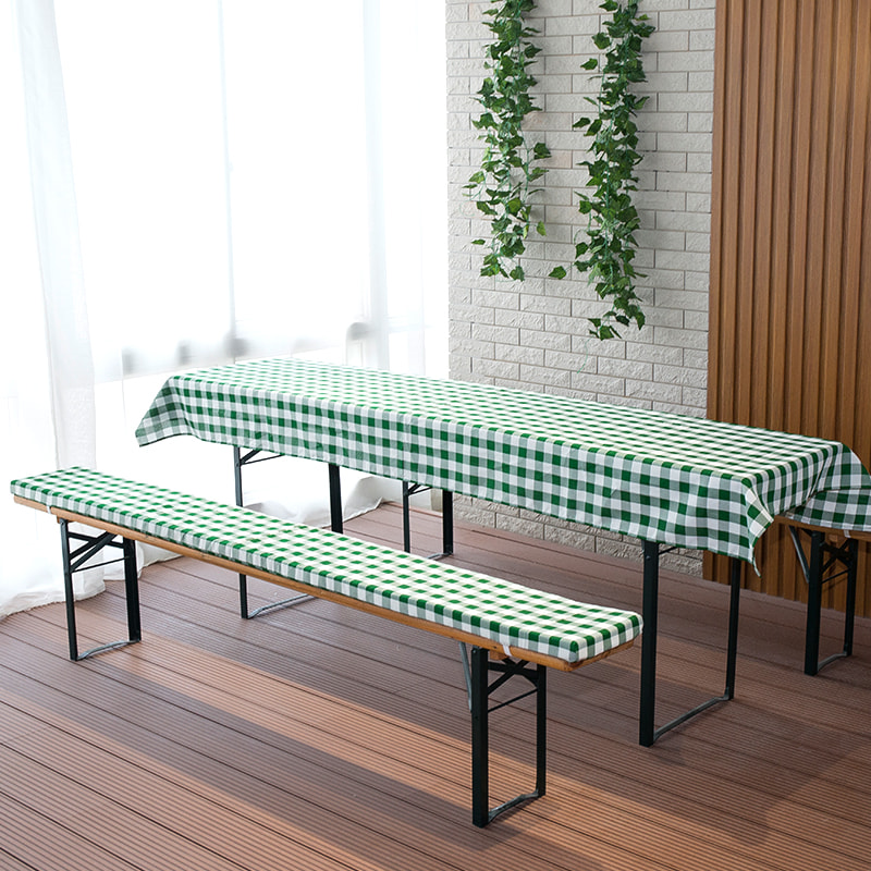 格子纬纱含泡沫垫啤酒凳套3件套