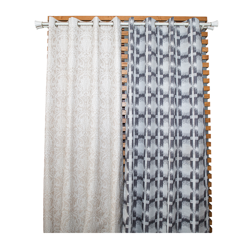 金红色铁环提花窗帘