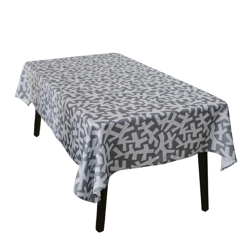 深灰色几何印花桌布