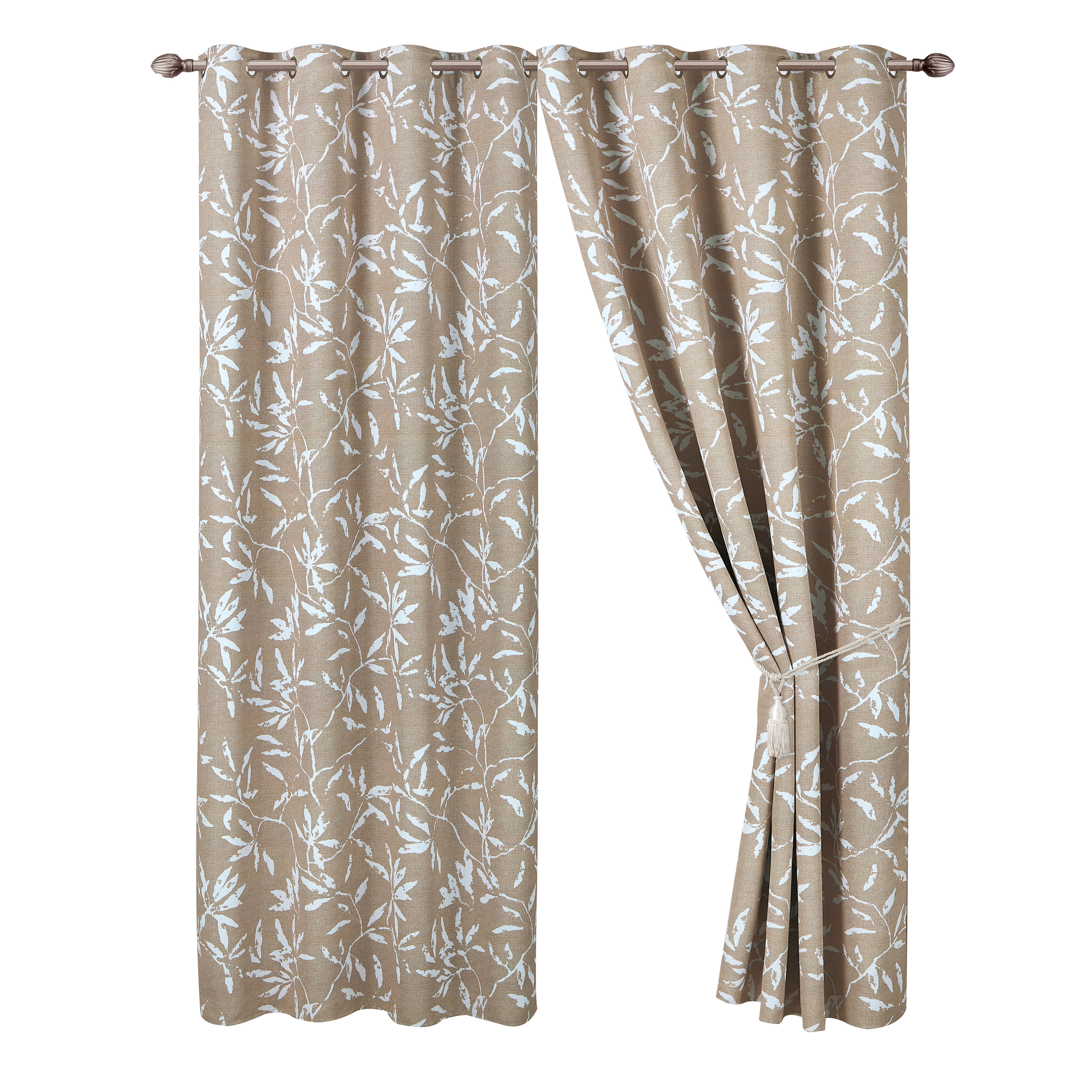 枝叶印花遮光窗帘