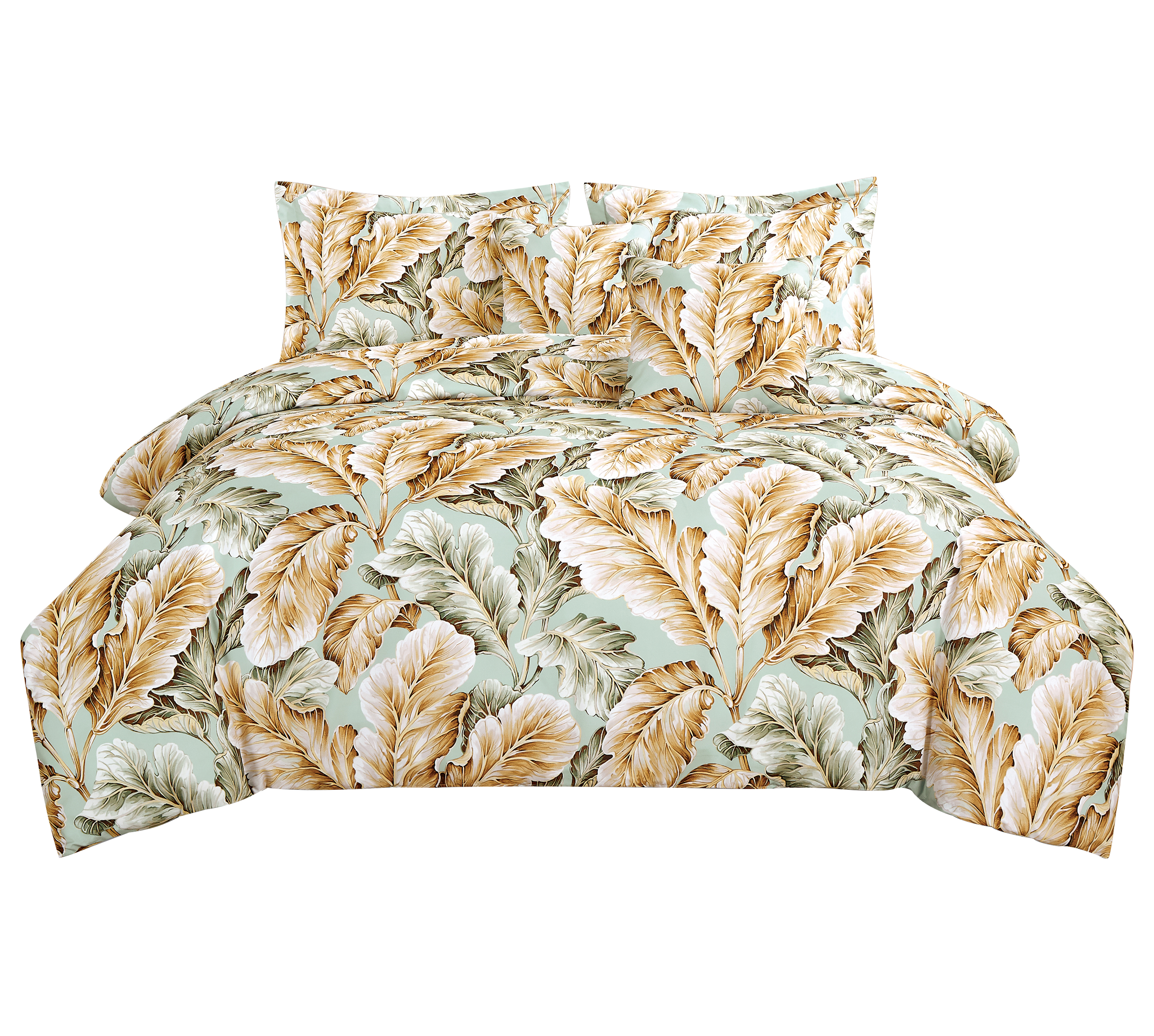 双色芭蕉叶印花床品套件